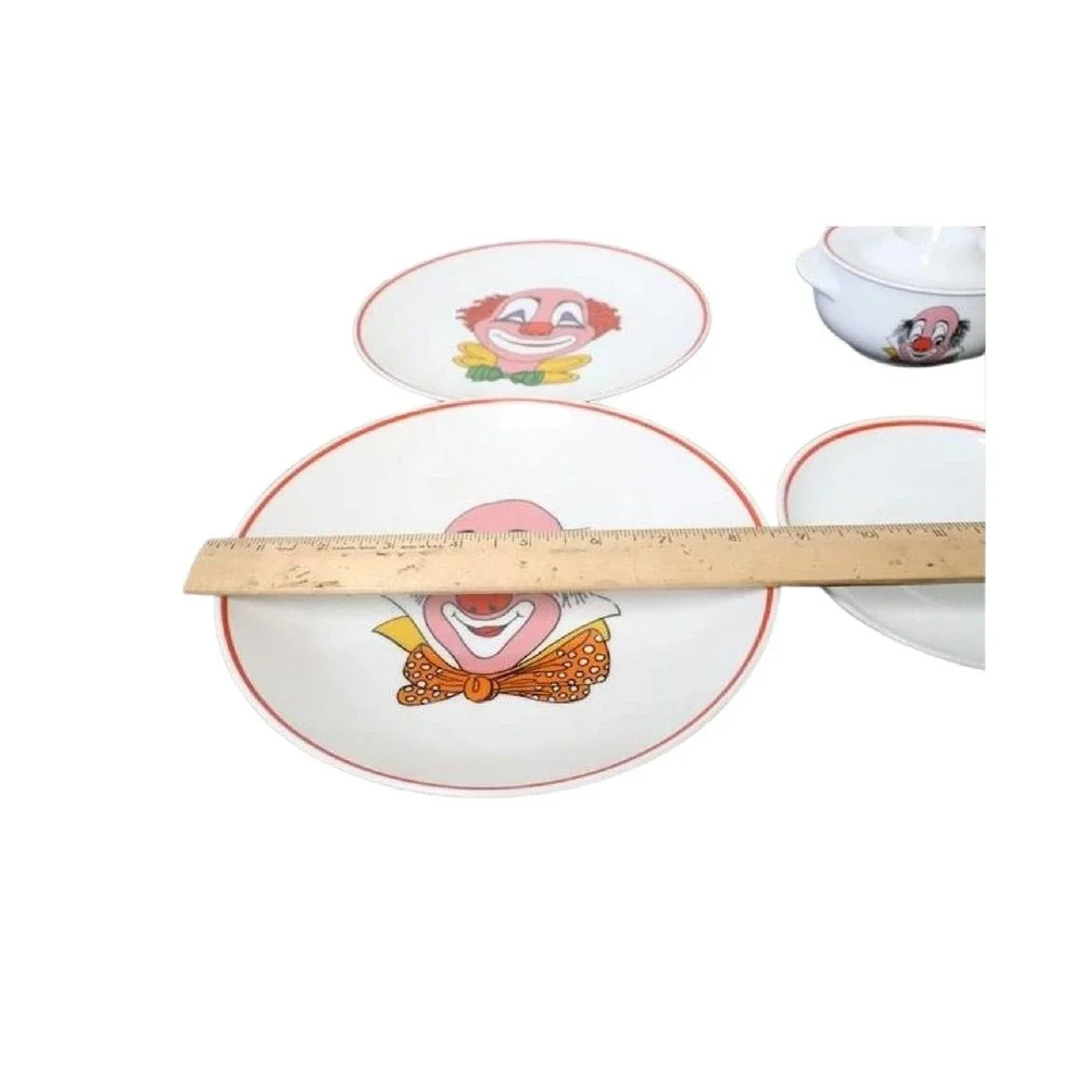 Bareuther Waldessan BAVARIA Germany CIRCUS CLOWN Plate Dish Set, 4 pieces